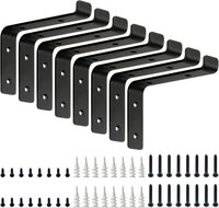 6 Inch Heavy Duty Rustic Floating Shelf Bracket Metal L Shape Brackets 8 Packs - Application: Industrial