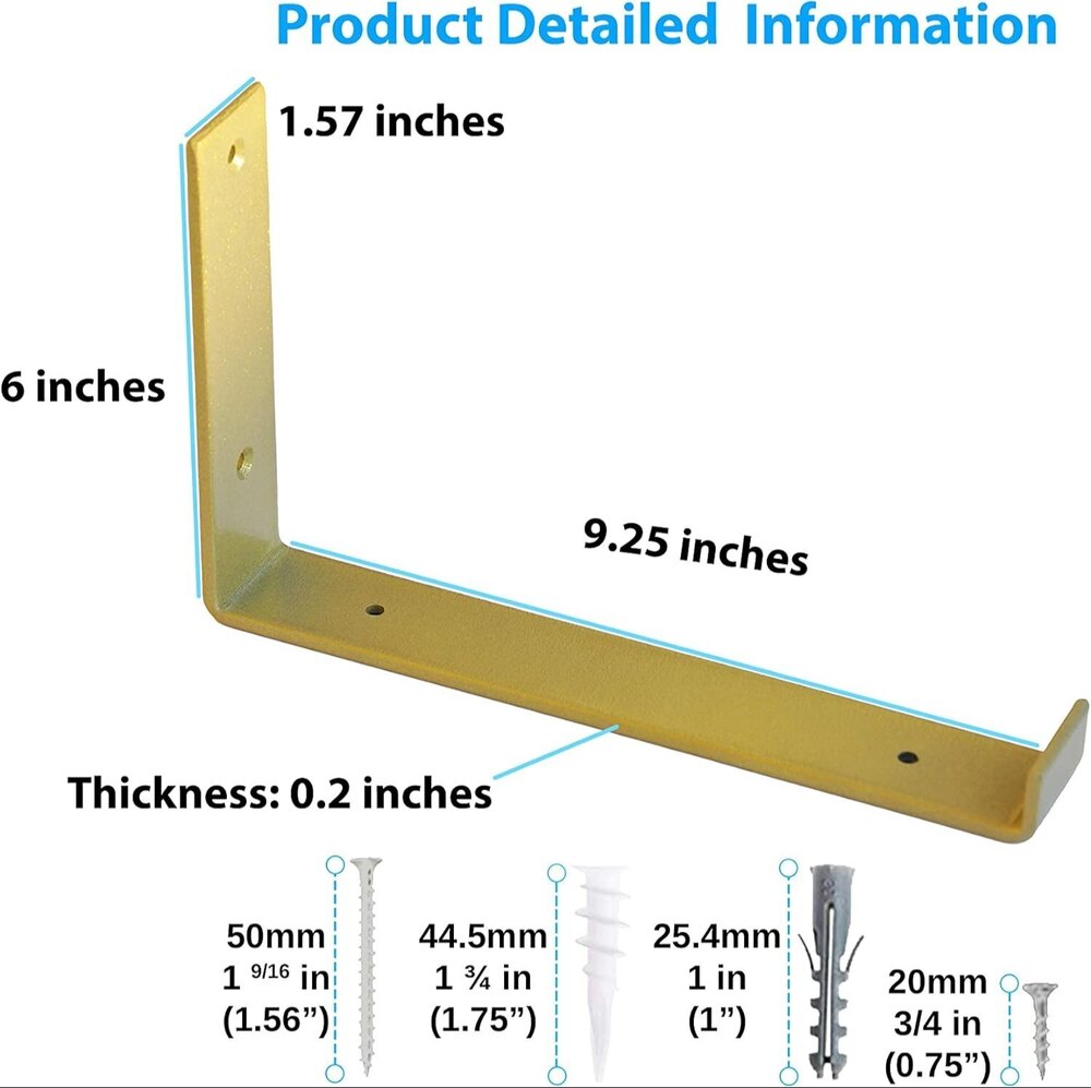 6 Pack Heavy Duty Shelves Brackets 9.25