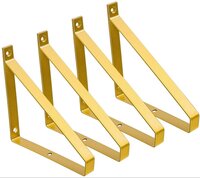 Solander Gold Shelf Brackets, Heavy Duty Floating Shelves Bracket, Wall Metal Triangle Shelving - Application: Industrial