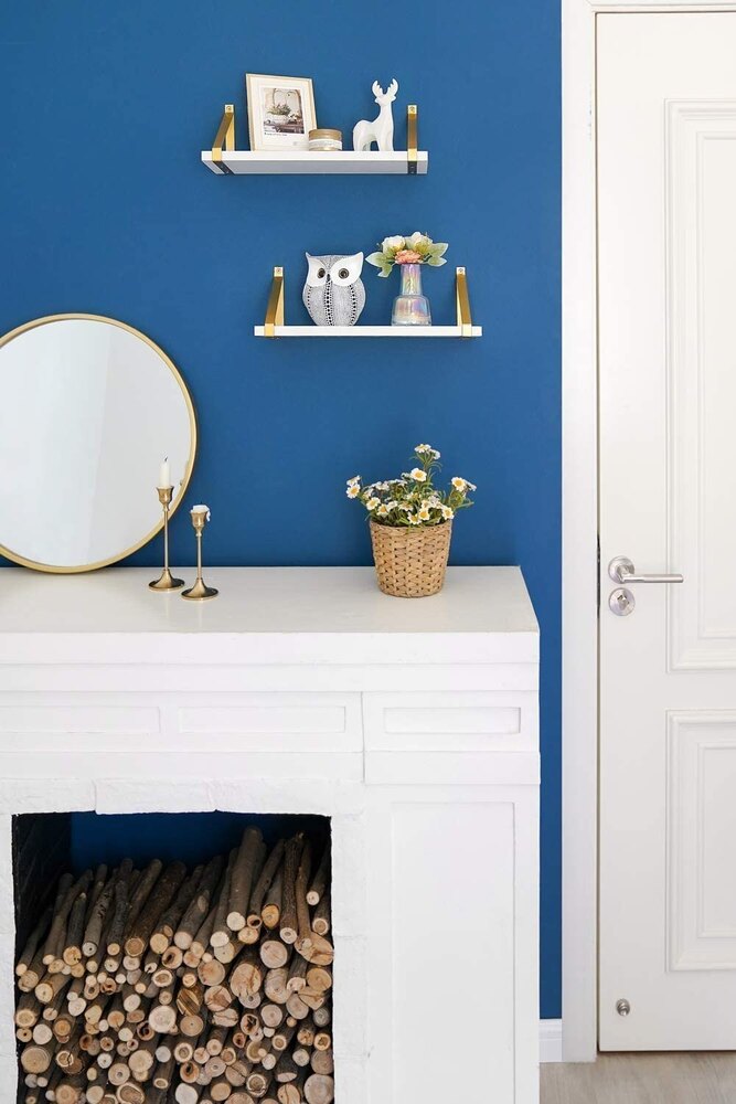 Solander Gold Shelf Brackets, Heavy Duty Floating Shelves Bracket, Wall Metal Triangle Shelving - Application: Industrial