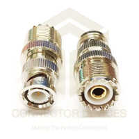 Bnc Male To Uhf Female Adapter - Brass Nickel Plated, 37x19x19 Mm, Silver | Gold-plated Contacts, Bayonet Coupling, Rohs Compliant