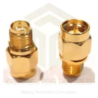 Sma Male To Sma Female Adaptor - Brass, Standard Size, Brown Color - Male To Female Connector, Cable Mount, Polished Round Shape