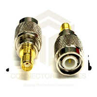 Tnc Male To Sma Female Adaptor - Brass, Standard Size, Silver Color | 50 Ohms Impedance, 3 Ghz Frequency, Polished Surface Finish, Round Shape, Cable Mount