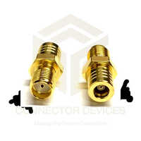 Smb Female To Sma Female Adaptor - Brass, Standard Size, Golden Color, 50 Ohms Impedance, 4 Ghz Frequency, Female Connector, Polished Finish, Cable Mount
