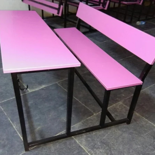 Pink Wood School Desk Bench - Feature: Corrosion Resistant