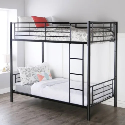 Metal Bunk Cot Bed - Color: Black