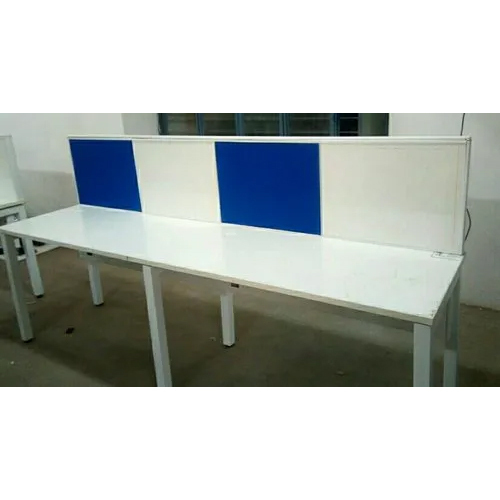 White And Blue Office Workstation - Feature: Easy To Clean