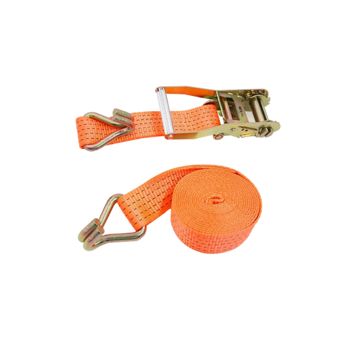 Cargo Ratchet Lashing Belt With Hook - Color: Orange