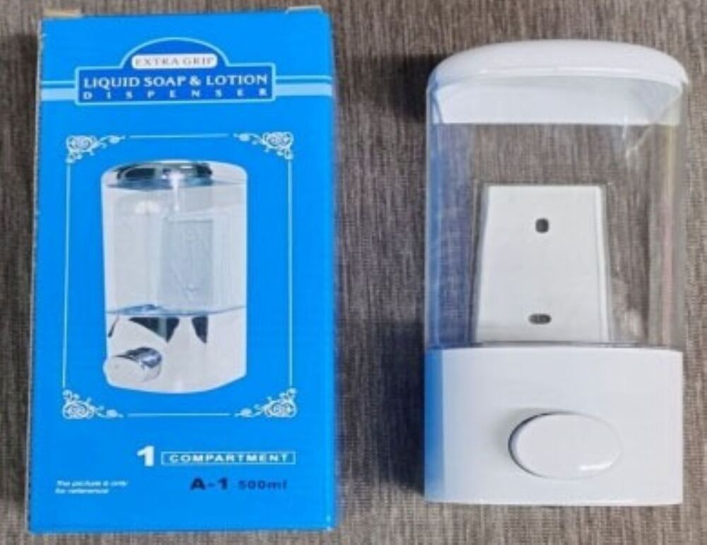 Soap Dispenser 500ml [ 007 ] - Plastic Dispenser, 500ml Size, White Color | Piston Mechanism For Easy Dispensing, Reduces Waste, Improves Hygiene