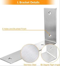 4 PCS L Shelf Brackets 6.9Inch, Stainless Steel 6.9x4 Inch Heavy Duty L Shape Corner Brace