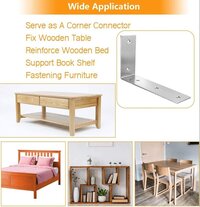 4 PCS L Shelf Brackets 6.9Inch, Stainless Steel 6.9x4 Inch Heavy Duty L Shape Corner Brace
