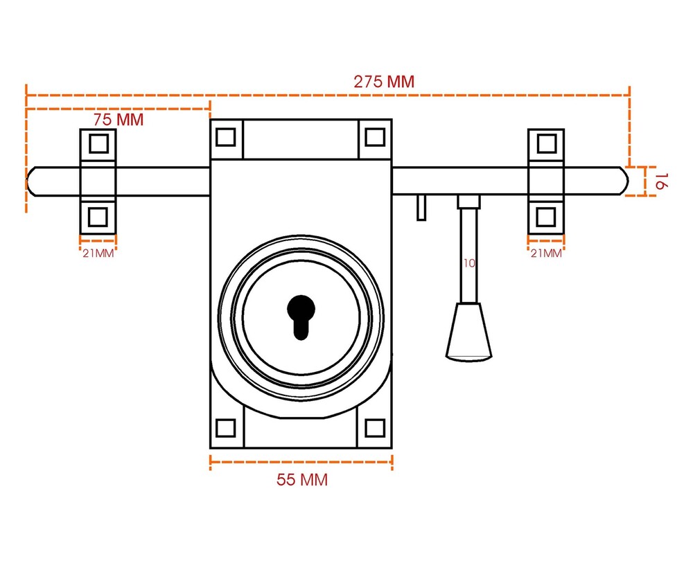 AL-LO11-PC Aldrop Door Lock