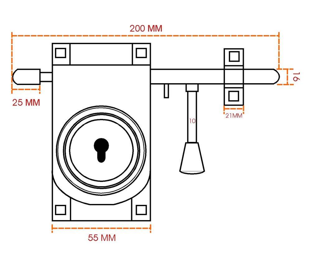 AL-LO8-PC Aldrop Door Lock