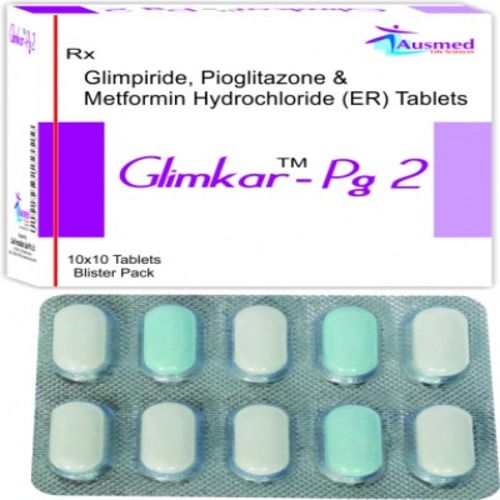 Glimepiride IP 2 mg Pioglitazone 15 mg Metformin Hydrochloride IP 500 mg (In Extended Release Form) TAB