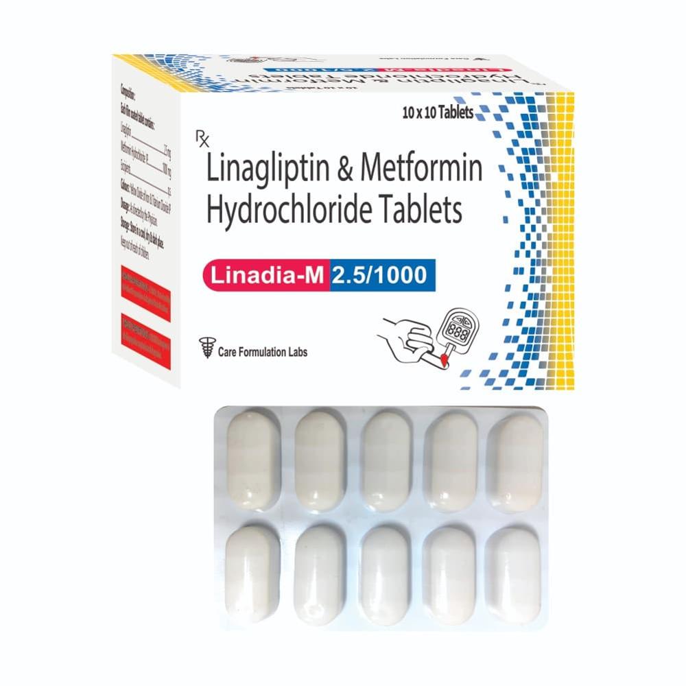 Linagliptin 2.5mg + Metfromin Hydrochloride IP 1000mg  tab