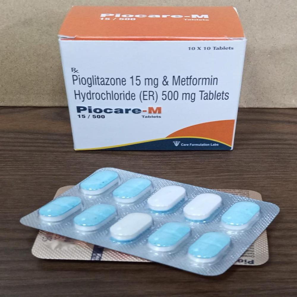 Pioglitazone 15mg Metformin Hydrochloride IP 500mg tab