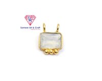 Brass  With 18K Gold Plated Natural Gemstone Handmade Bezel Pendant