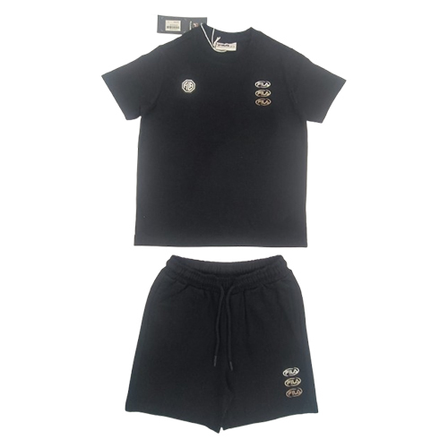 Boys Black T- Shirt And Shorts Set - Color: Different Available