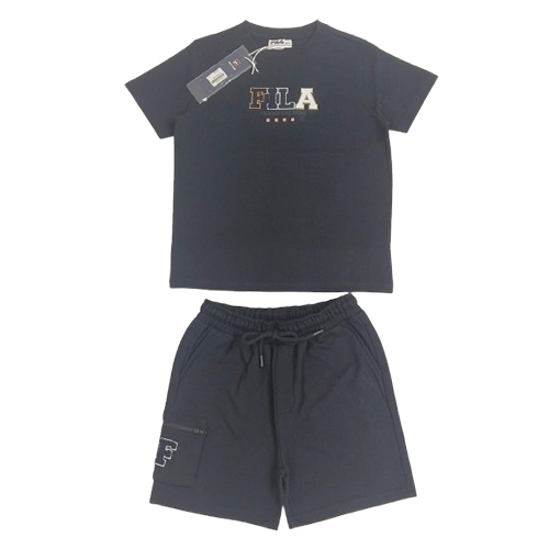 Boys Cotton Black T-Shirt And Short - Color: Different Available