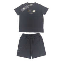 Boys Cotton Black T-Shirt And Short
