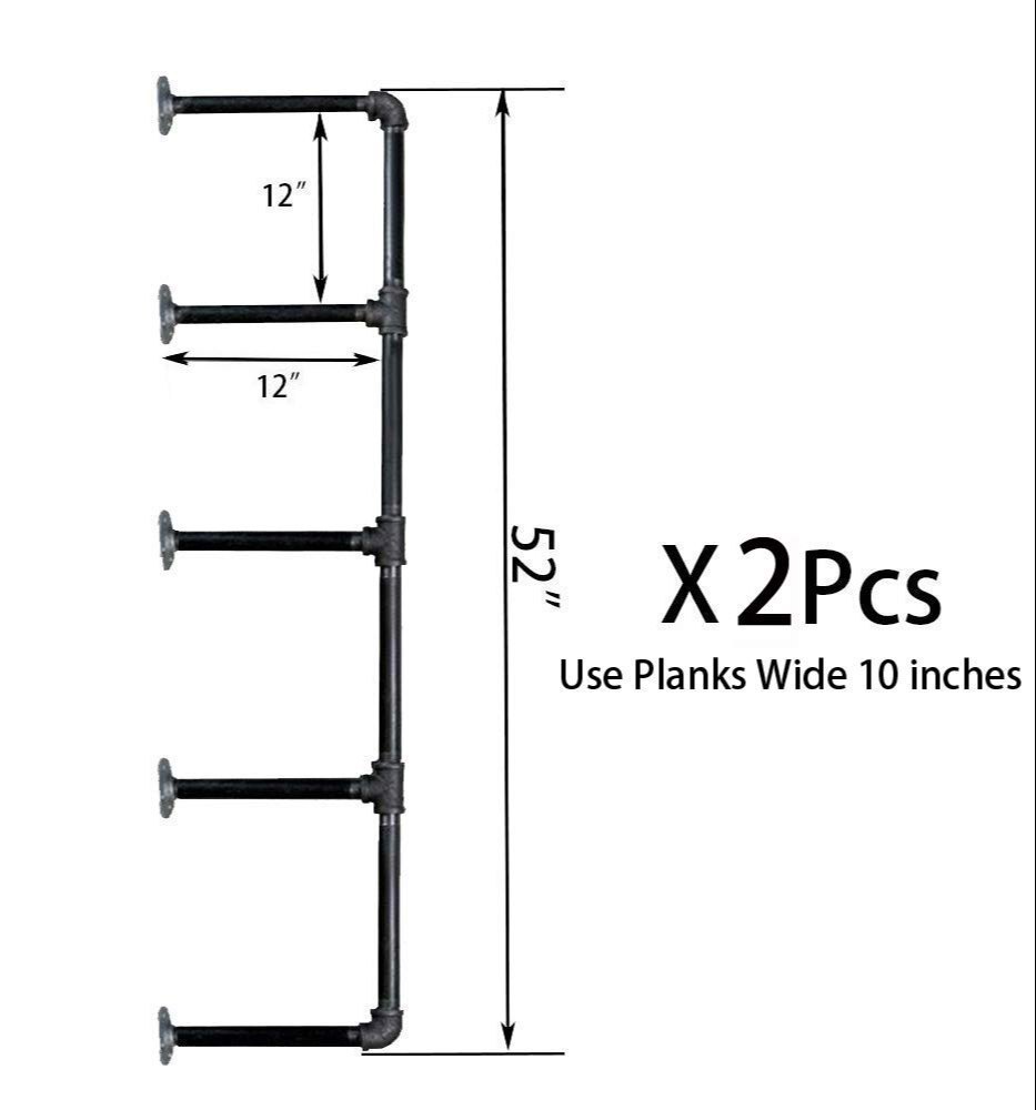 Industrial Retro Wall Mount Iron Pipe Shelf Hung Bracket (52