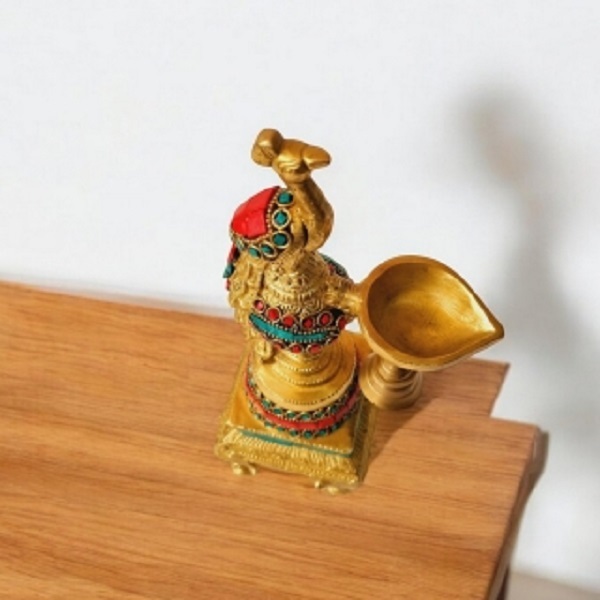 Brass Peacock Oil Lamp for Diwali and Festive Decoration By Aakrati