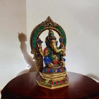 Divine Brass Ganesha Sculpture for Home Altar Made By Aakrati