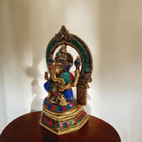 Divine Brass Ganesha Sculpture for Home Altar Made By Aakrati