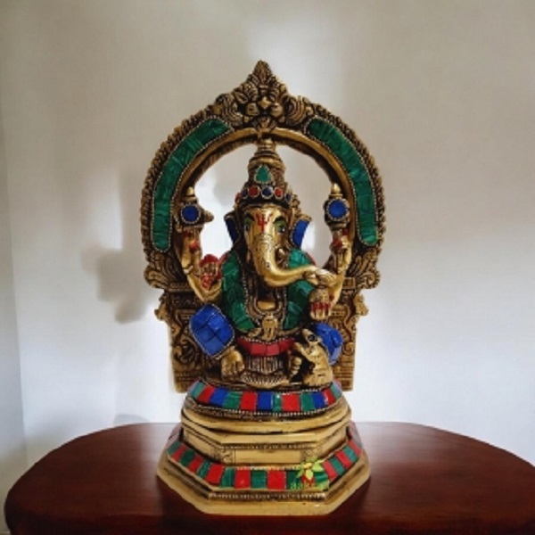 Divine Brass Ganesha Sculpture for Home Altar Made By Aakrati