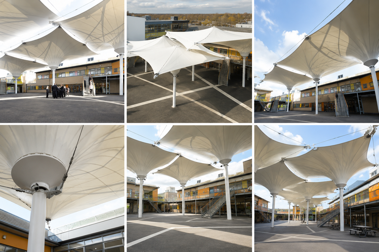 Umbrella Tensile Structure - Canvas and Fabric Cloth Customized Colors Attractive Design with Polished Finish for Commercial Outdoor Use