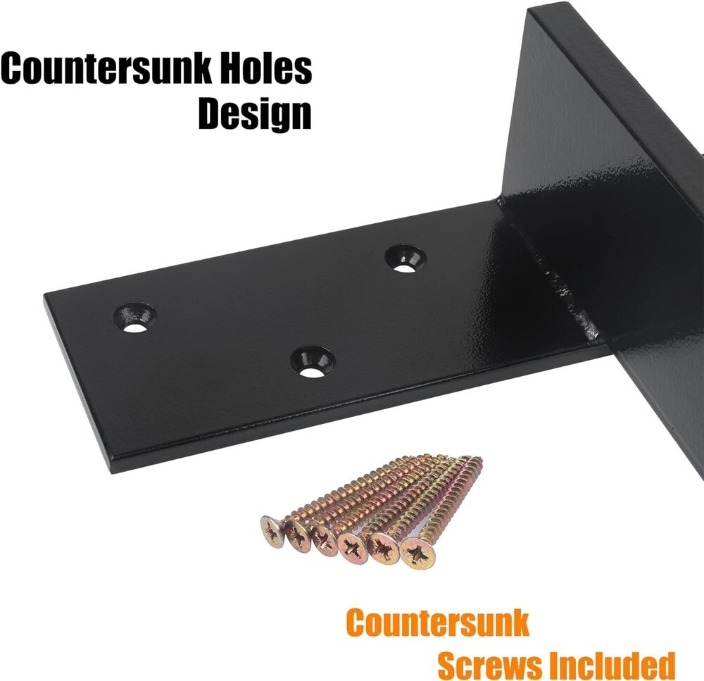 Solid Heavy Duty Steel Countertop Support Floating Bracket Hardware, T Shelf Bracket, (12 INCH, 1)