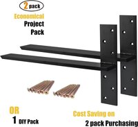 Solid Heavy Duty Steel Countertop Support Floating Bracket Hardware, T Shelf Bracket, (12 INCH, 1)