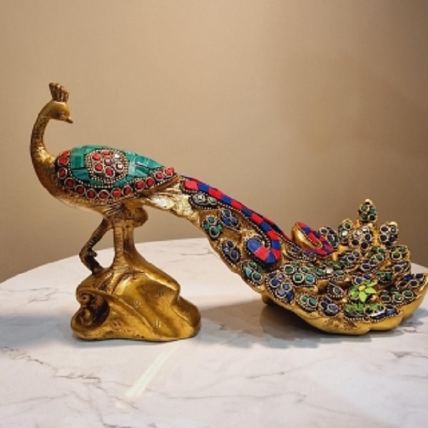 Traditonal Brass Peacock Figurine Made By Aakrati