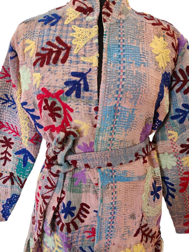 Vintage Long Kimono Suzani Bathrobe