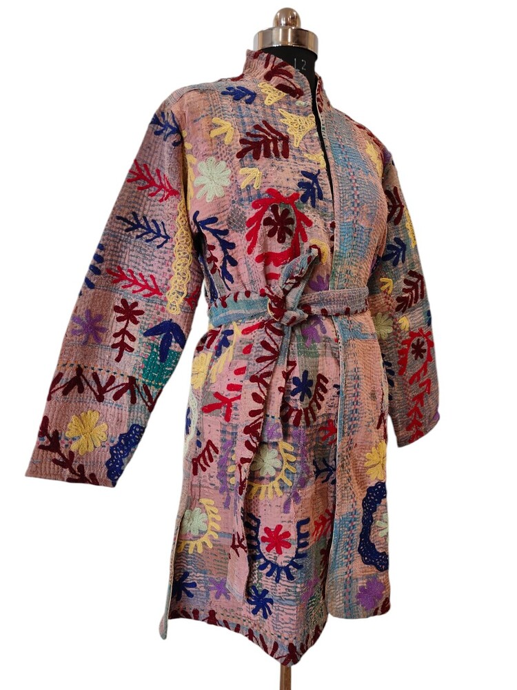 Vintage Long Kimono Suzani Bathrobe