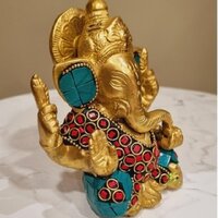 Lord Ganesha Brass Statue By Aakrati Elegant Decorative Showpiece for Pooja & Home Decor