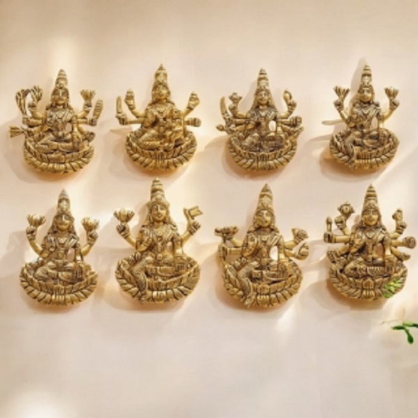 Asht Laxmi Brass Wall Decor Made By Aakrati Brass Asht Laxmi Wall Hanging