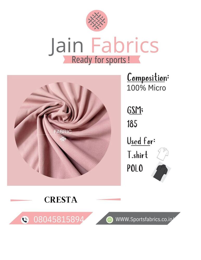 Cresta Fabric - 100% Micro, 3.50 Meter Length, 66 Inch Width, Multi Colour | Soft, Durable, Easy Maintenance, Versatile For Garments