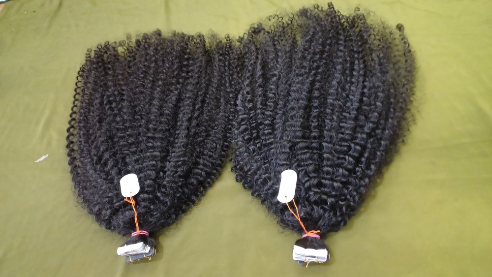 Natural Remy Kinky Curly Human Hair Extension, Virigin Hair Extension - Gender: Female