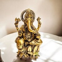 Brass Ganesha Statue for Home  Lord Ganesha Idol for Blessings & Good Luck By Aakrati