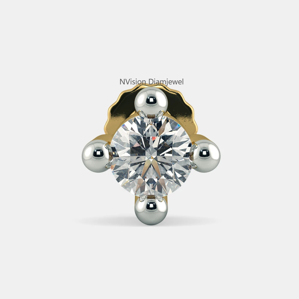 Natural Diamond Solitaire Men's Ear Stud - Diamond Carat Weight: 0.09 Carat