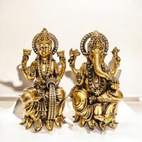 Aakrati Brass Laxmi Ganesha Statue  Perfect Decorative Idol for Wealth & Success