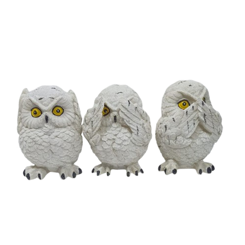 Owl Ghandhi 3 Set Statues - Color: Various Available