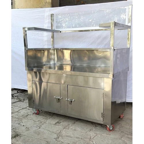 Stainless Steel Front Display Counter - Color: Silver