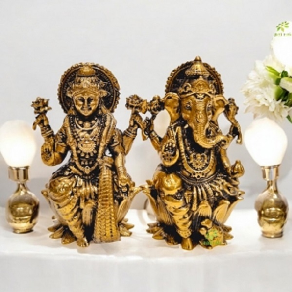 Brass Laxmi Ganesha Home Dcor Statue By Aakrati