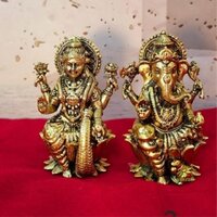 Brass Laxmi Ganesha Home Dcor Statue By Aakrati