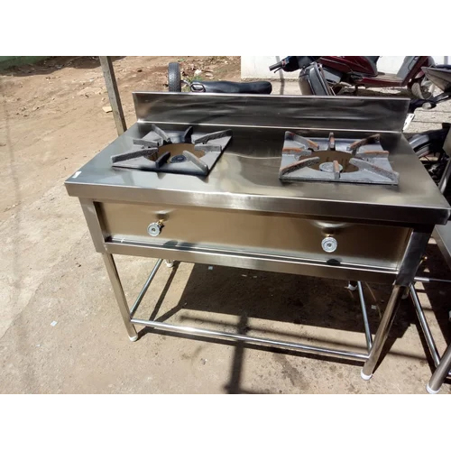 Two Burner Gas Stove - Material: Stainless Steel