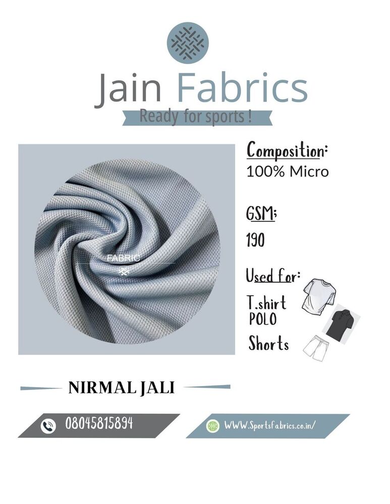 Nirmal Jali Fabrics - 100% Micro, 5.2m Length, 40 Inch Width | Multi-color, Plain Texture, Good Stretching Strength
