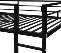 Twin Size Loft Bed with Desk and 2 Storage Shelves, Metal Bed Frame