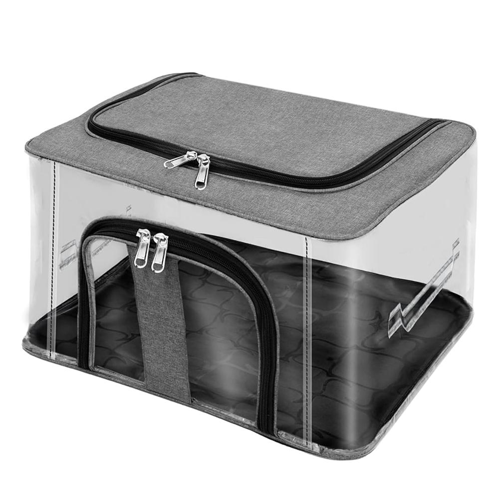 33 LTR NYLON PVC TRANSPARENT BOX 44 x 31 x 24 - CM GREY COLOR